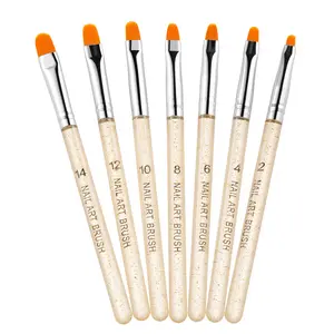 UV Gel Nail Brush Set, 7 Counts Poly Extension Gel Brush, Nail Art Tips Builder Brush, Professional Nail Painting Brush Pen Set, Manicure, Nail Care