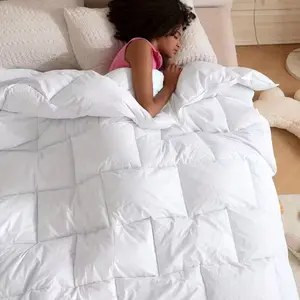 Luxury 750+ Fill Power Goose Down & Feather Comforter - All-Season Duvet Insert with 100% Cotton Cover, Ultra-Soft Hotel Bedding Quilt for Queen & King Beds