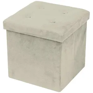 Sorbus Foldable Faux Suede Cube Ottoman for Home Storage, Seating, and Decor Living Room Lounge Folding Dorm Office Interior
