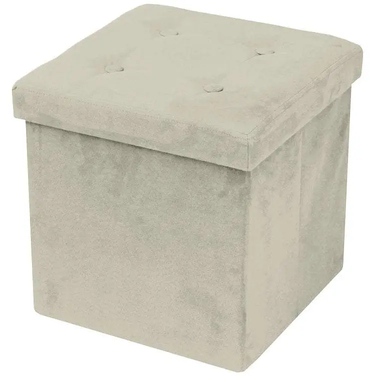 Sorbus Foldable Faux Suede Cube Ottoman for Home Storage, Seating, and Decor Living Room Lounge Folding Dorm Office Interior