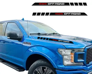 4X4 OFFROAD Car Hood Engine Decal Waterproof Stripes Stickers for Ford F150 F-150 Matte Black Red Silver White