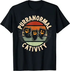 Purranormal Cativity Cat Lovers Halloween T-Shirt - Matthewmatt Shop 70B099FJPBBD