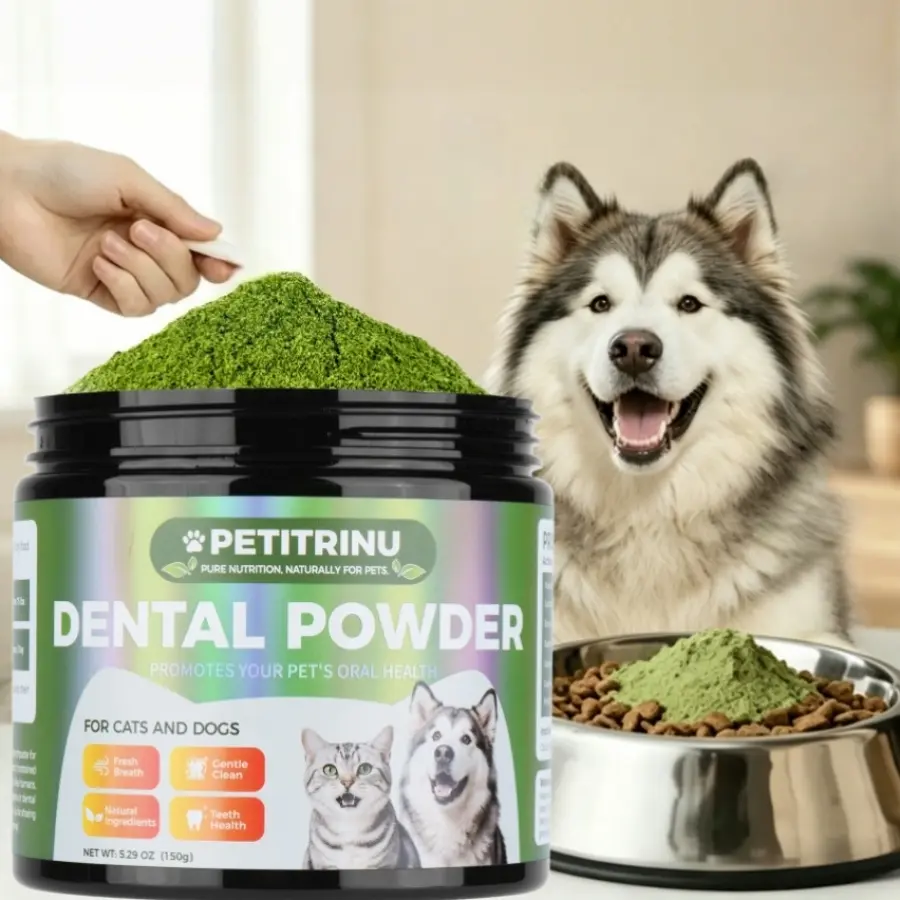 Dog Dental Powder, Dog Teeth Cleaning Powder and Cat Breath Freshener, Reduces Plaque & Bad Breath Off Pet Dental Care Supplies Tartar Remover for Dogs & Cats-No Brushing Oral Care Support for Bad Breath Control
