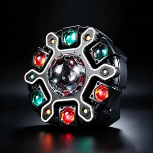 Smart Voice Control DJ Party Light, Sound Activated Moving Head Stage Light with RGB Beam & Disco Ball Effect, LED Strobe Light for Home Parties, KTV, Bar, Wedding & Club Events