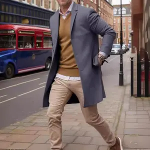 Men’s Wool Trench Coat, Reversible, Trendy