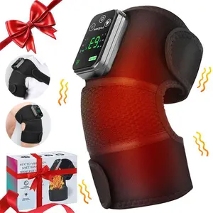 Electric Knee Massager, Wireless Heated Knee Pad, Shoulder Elbow Knee Use, 3 Heat Levels, 3 Vibration Modes, Body Relaxation, Holiday Gift