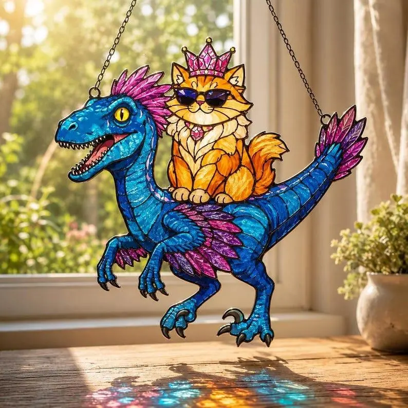 Princess Donut And Mongo Resin Arcylic Suncatcher, Dun/geo/n Cra/wl/er Fantasy Window Hanging, Gift For Her
