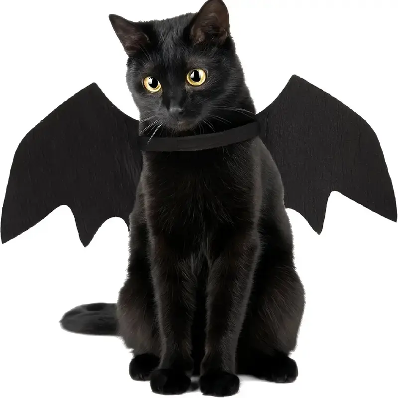 Adjustable Cat Bat Wings Costume for Pets, Soft Polyester Material, Perfect for Halloween, Cosplay, Dress-Up Fun, and Events