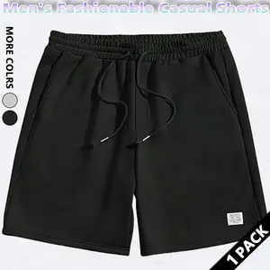 Men's solid color drawstring belted shorts, regular fit, casual, comfortable and breathable, suitable for everyday wear. Elastic belt design, suitable for all seasons. Casual shorts set.