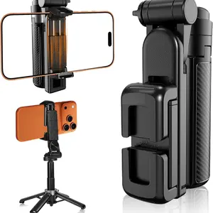 Pocket Phone Tripod, Portable 4-In-1 Selfie Stick Tripod with Remote and Extendable Pole, 360° Rotation, Bluetooth-compatible Control, iPhone & Android Compatible