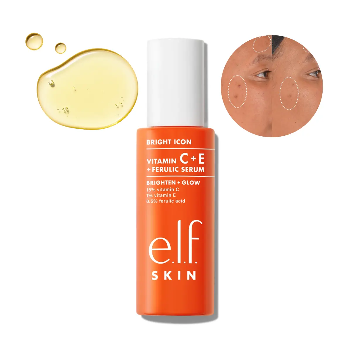 e.l.f. Vitamin C + E + Ferulic Serum 15% - Brightening Face Serum, Helps Reduce Dark Spots & Fine Lines, Fast-Absorbing, Vegan Cruelty-Free Deep Vita C Skin Repair e.l.f. Vitamin C + E + Ferulic Serum 15% - Brightening Face Serum, Helps Reduce Dark Spots & Fine Lines, Fast-Absorbing, Vegan Cruelty-Free Deep Vita C Skin Repair