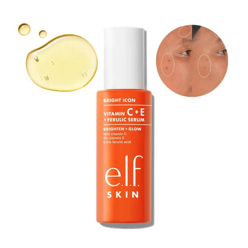 e.l.f. SKIN Vitamin C + E + Ferulic Serum 15% - Brightening Face Serum, Helps Reduce Dark Spots & Fine Lines, Fast-Absorbing, Vegan Cruelty-Free Deep Vita C Skin Repair