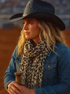 Lightweight Leopard Print Fashion Scarf - Versatile Everyday & Travel Accessory with Fringe Ends Stylish Touch Generous Length Casual Outfit