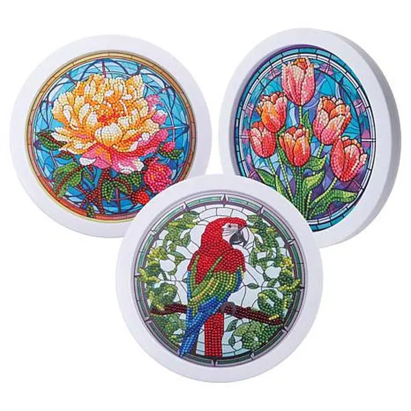 Crafts & Sewing Craft Buddy Crystal Art Round Frame Kits - Set of 3