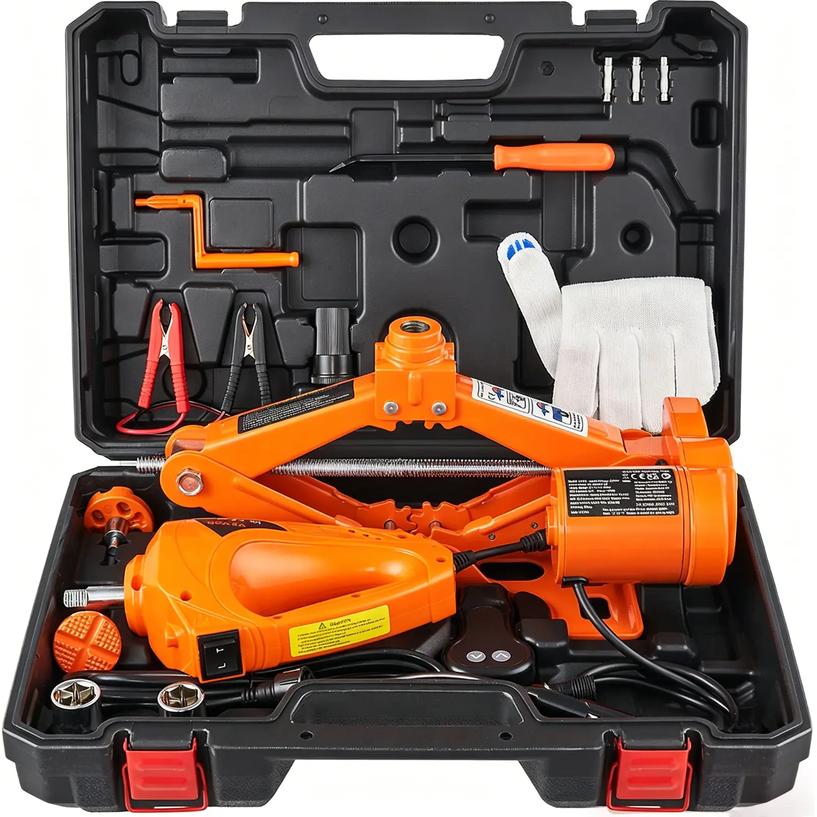 3-Ton 12V Electric Scissor Jack Kit with Electric Impact Wrench, Remote Control, Portable Tire Change Tool for Sedan, SUV, Truck