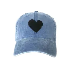 Kerri Rosenthal Denim Imperfect Heart Baseball Hat