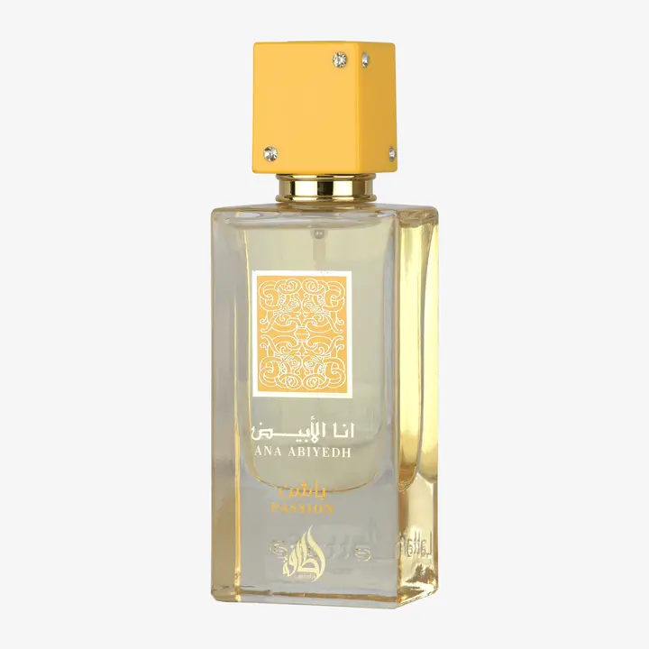 Lattafa Ana Abiyedh Passion EDP, Unisex Signature Scent with Bright Passionfruit and Cozy Vanilla Scents, Niche Perfume, 60ml Spray Bottle, Aromatic Fragrances, Beauty Products, Youth