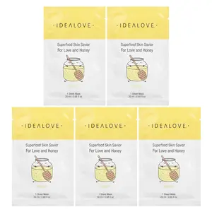 Idealove Superfood Skin Savior, For Love and Honey, 5 Beauty Sheet Masks, 0.68 fl oz (20 ml) Each