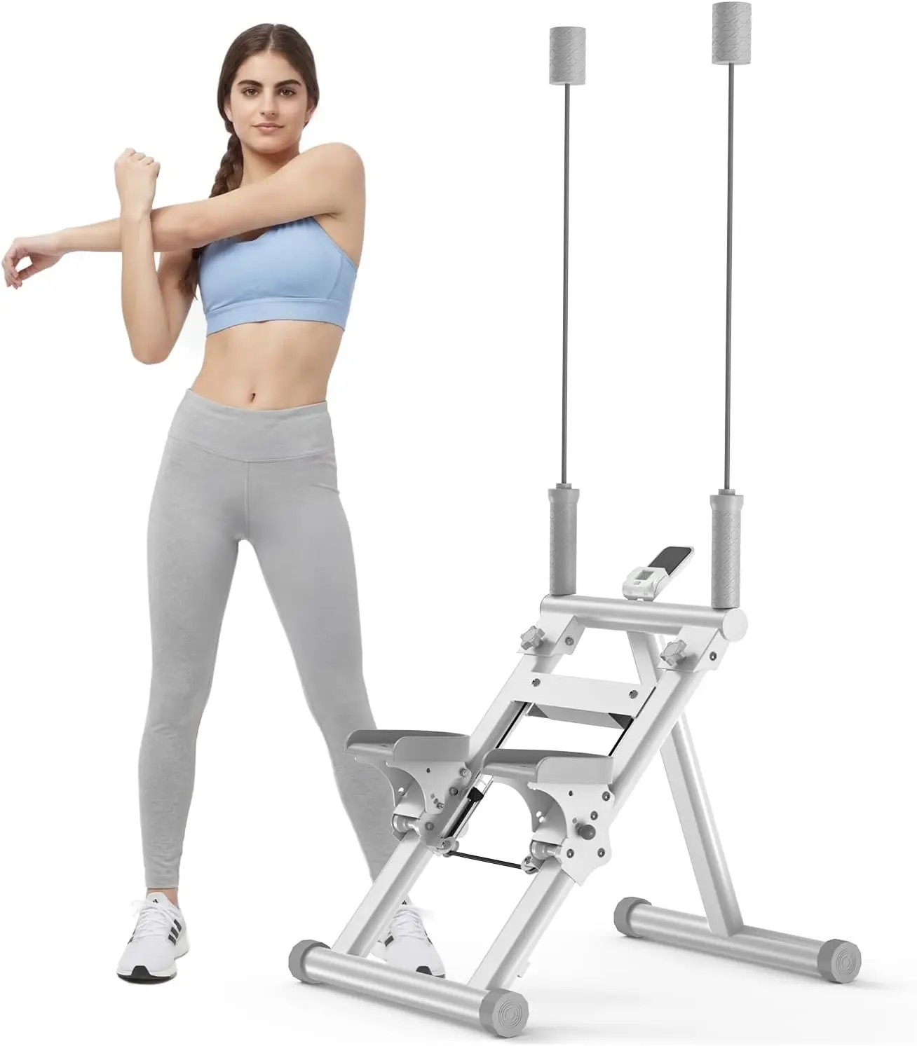 KYOUBY   Rocking Stepper Ski Machine   - Home Fitness Equipment with Steel Frame,  Compact Design for Cardio Training & Core Engagement, 300lbs Capacity, Foot Pedal Exerciser, Home Workout Machine Core Workout Machine, Adjustable Grip