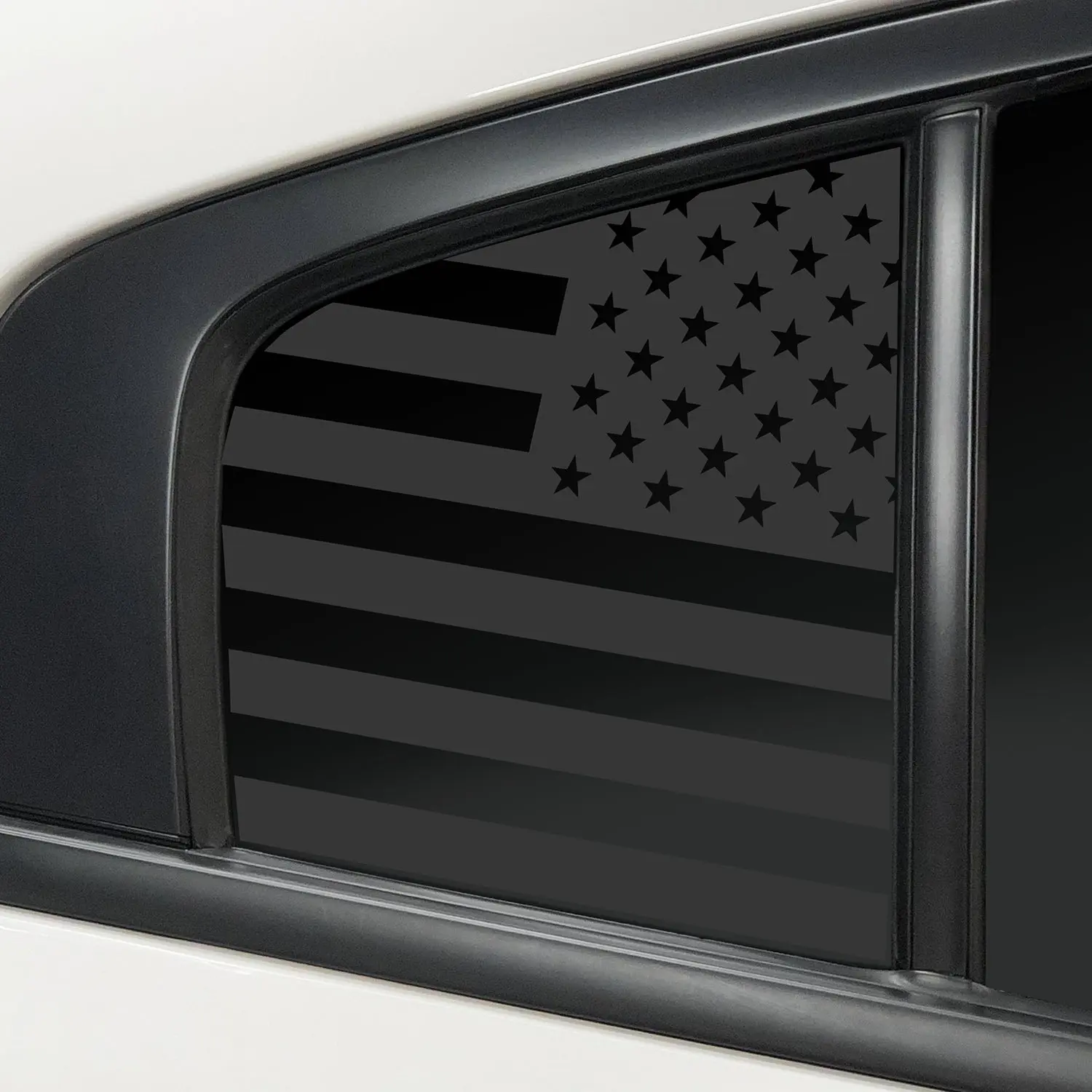 American Flag Quarter Window Decal for Dodge Charger 2011-2023 – Precut Matte Black Vinyl