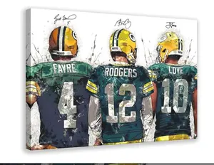 ordan Love Aaron Rodgers Brett Favre Rugby Star Poster 1 Canvas Poster Bedroom Decor Landscape Office Room Decor Gift tiktokshopspringglowup