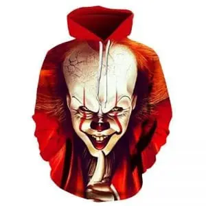 Pennywise Casual Horror Hoodie, Creepy Clown Graphic Sweatshirt, Unisex Kids And Adults Daily Streetwear