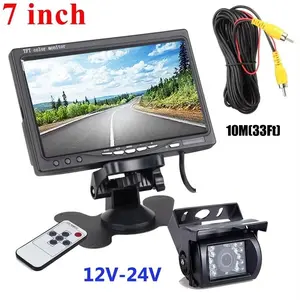 7 Inch Desktop Car Display Monitor, HD Night Vision Camera, Universal Reverse Parking System, Abs Enclosure Material