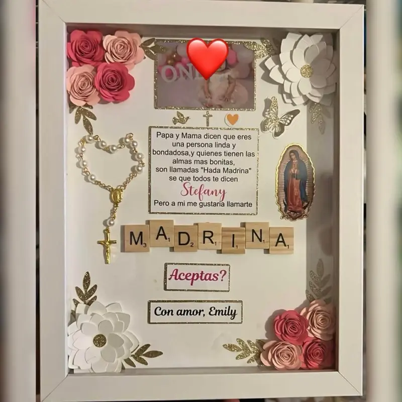 Custom Godparents shadow box