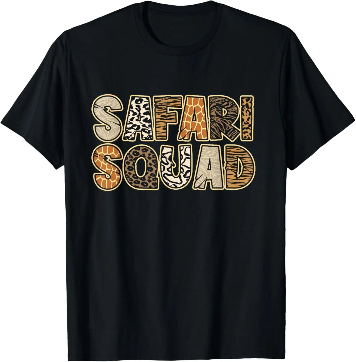 Women's 100% Cotton Natural Soft Short-Sleeve Sports T-Shirt, Unisex Africa Safari Zoo Safari Squad Top, Fashion, Fabric, Streetwear, Casual, Graphic