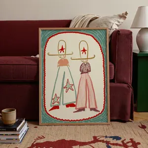 [Sale up to 50%] [Free Ship] Cowboys Illustration Print, Southwestern Western Decor