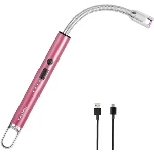 Castelar Electric Candle Lighter Long Flexible Neck  Rechargeable Arc Lighter with Safety Lock for Candle  Camping Housewarming Birthday Gifts