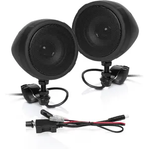 Audio Systems 3 Inch Motorcycle Speakers – Built-in Bluetooth Amplifier, Weatherproof, Volume Control, ATV UTV Compatible