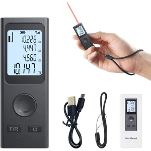 Mini Laser Distance Meter 131Ft Laser Measure USB Charging LCD Backlight Measurement Tool with Pythagorean Mode for Distance Area and Volume Measurement (LT-40P)
