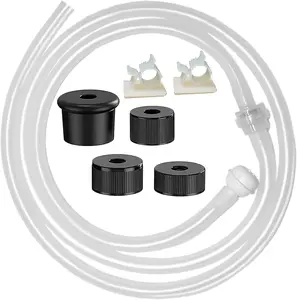 Under Sink Soap Dispenser Extension Tube Kit – 47" Hose with Check Valve & Weighted Ball – Connect Sink Dispenser to Large Dish Soap Bottle – No More Refills – Includes 4 Universal Bottle Caps