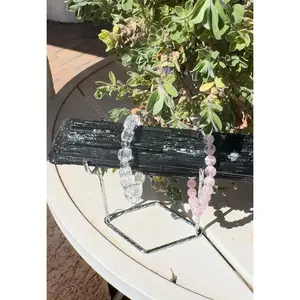 Black Tourmaline Bracelet Holder - Silver