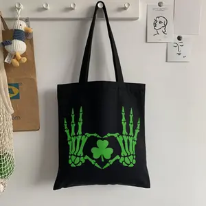 4 Pieces Skeleton Hand Holding Clover St. Patrick's Day Heat Transfer Vinyl Decals for DIY Tshirt Sweatshirt Bag Jeans Iron on Washable Stickers