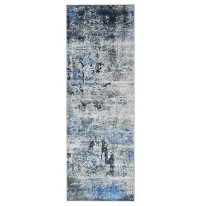 Large Washable Area Rug, Abstract Living Room Rugs for Home Decor, Indoor Low Pile Carpet Area Rugs for Bedroom Dining Room, Non-Slip Stain Resistant Under Table Rug,6*9ft(183*274cm) Blue
