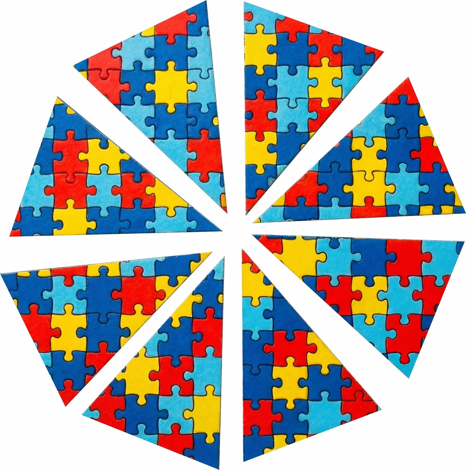 Autism Support Puzzle 8-Section Reflective Helmet Stickers, Easy Peel-and-Stick Decal Set for Traditional Automotive & Motorcycle Helmets, 8 Sections
