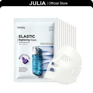【JU】Dr.LoLa Brightening Masks | Brighten and Hydrate Your Skin for 24 Hours with Niacinamide | Sprout Barley | Jojoba Seed Oil |  Hyaluronic Acid | Niacinamide | Korean Face Masks | 10 ea/Box