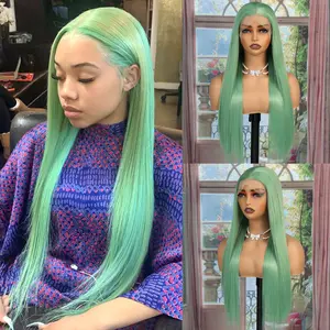 Freedom Women's 28-Inch Dark Green Silky Straight Synthetic Glueless Lace Front Wig, HD Transparent 13*4 Free Part, Heat Resistant, Realistic Hairline, Wigs Glueless, Glueless Wig