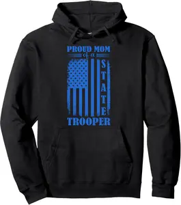 Proud Mom Of A State Trooper Cute Mothers Day Pullover Hoodie