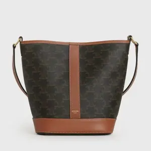 Pre-owned Celine Small bucket in triomphe canvas