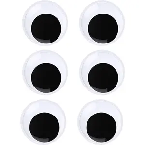6 count 2.75 Inches Googly Eyes Plastic Wiggle Eyes with Self Adhesive Black White Googly Eyes for DIY Crafts Christmas Halloween Decoration