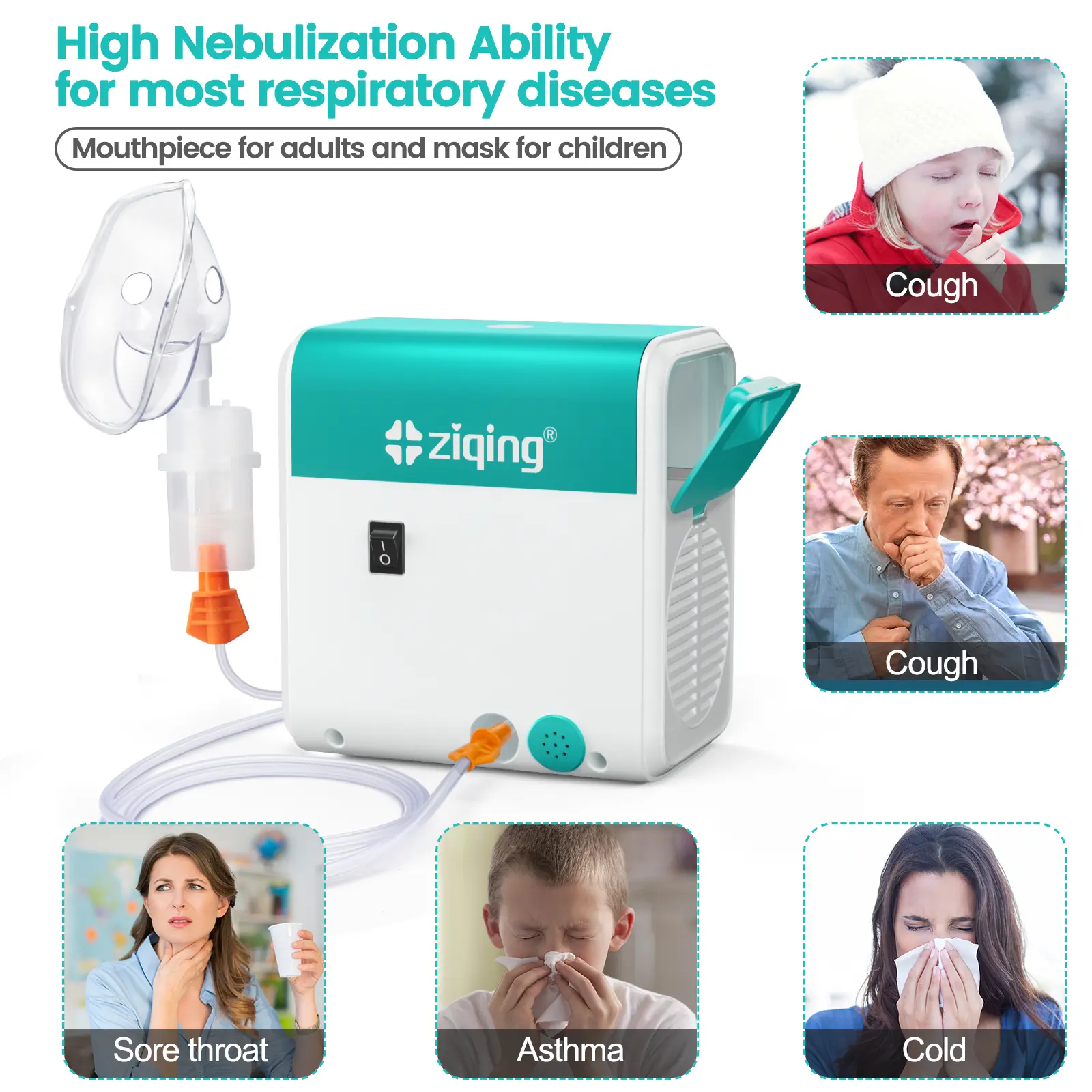 Ziqing Compressor Nebulizer Machine for Adults and Kids Household