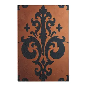 Rust & Black Damask Area Rugs