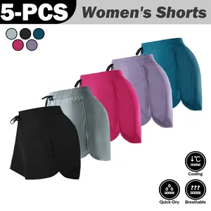 5-Pack Women's Loose Casual Shorts, Quick-Dry & Breathable, Hot Pants for Yoga, Fitness, Home & Outdoor Wear