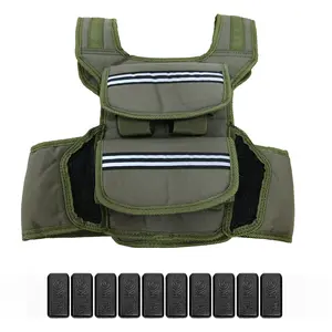 Adjustable Weighted Vest for Home Gym, 25/35/45 Lbs Strength Training Weight Vest for Men with Pocket/Reflective Strips