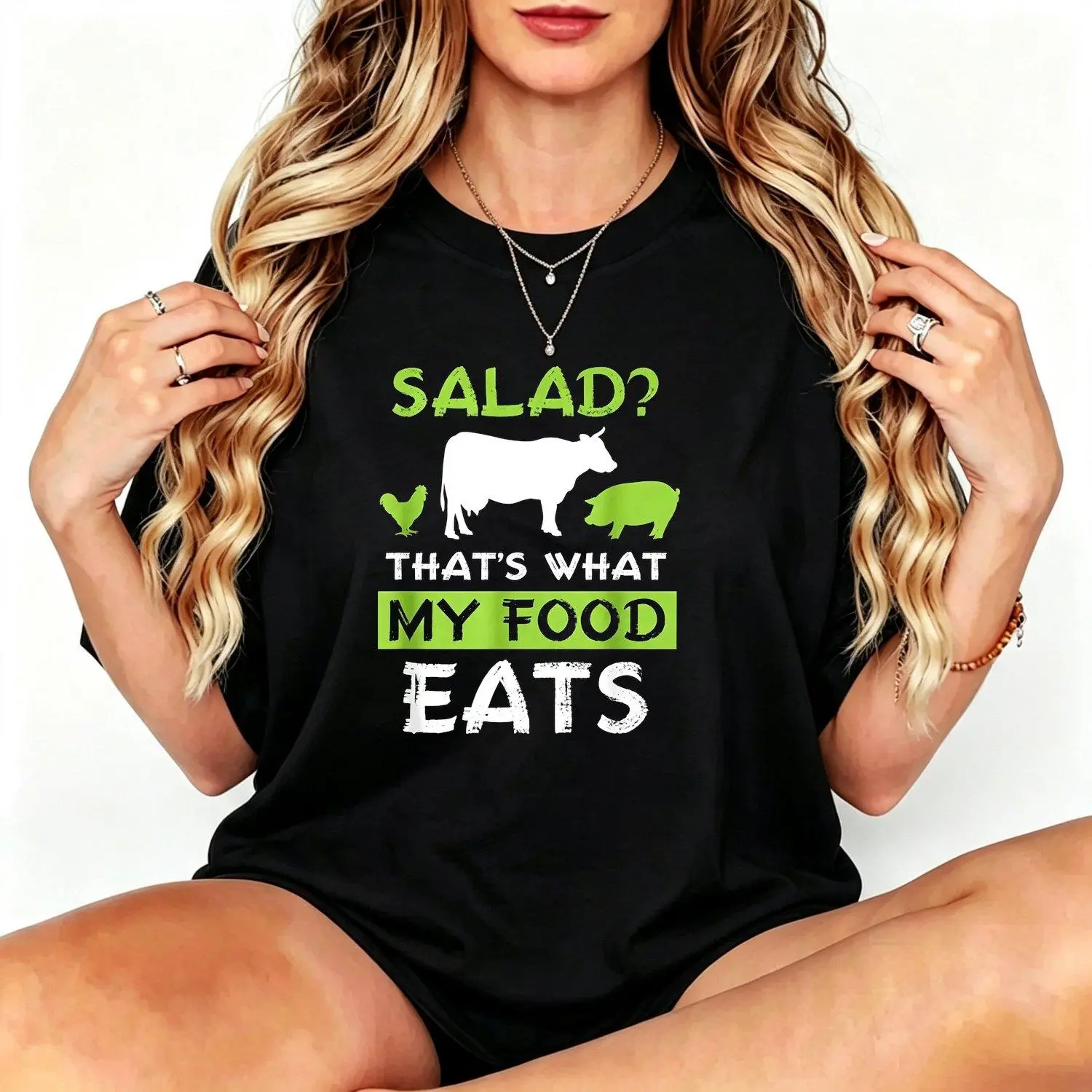 Dont Salad Thats What MY Food Eats Meat Lover Men Short sleeve T shirts Carnivore Graphic Tee Casual Fit Premium Quality Style