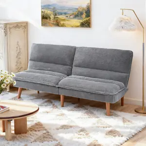 Adjustable Sofa Bed – Recliner To Bed & Removable Corduroy Cover – Multi Functional Couch For Small Living Spaces