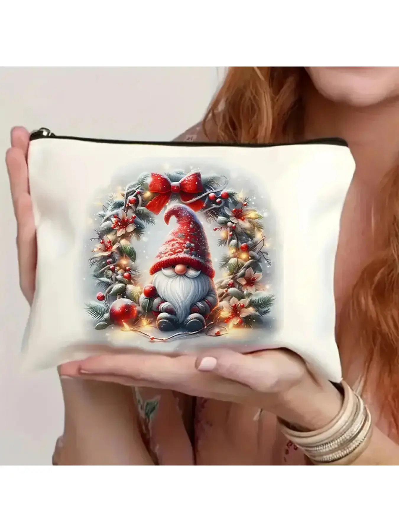 Direct sales DIY customized makeup bags, hot-selling travel storage toiletries bags, Christmas gnome elders